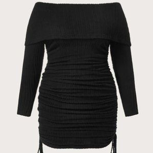 Off Shoulder Drawstring Side Dress NWOT